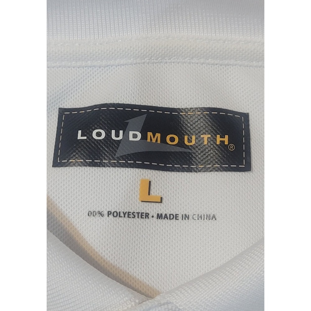 2 Loudmouth Golf Mens Large Essential Black White Solid Polo Shirt Lot - Picture 4 of 16